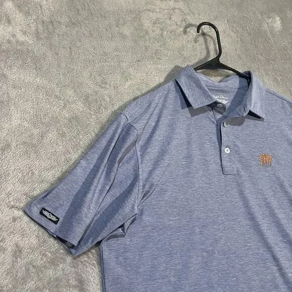 Straight Down Polo Shirt Mens Medium Blue Performance Golf Forest Hill Field - Picture 2 of 6